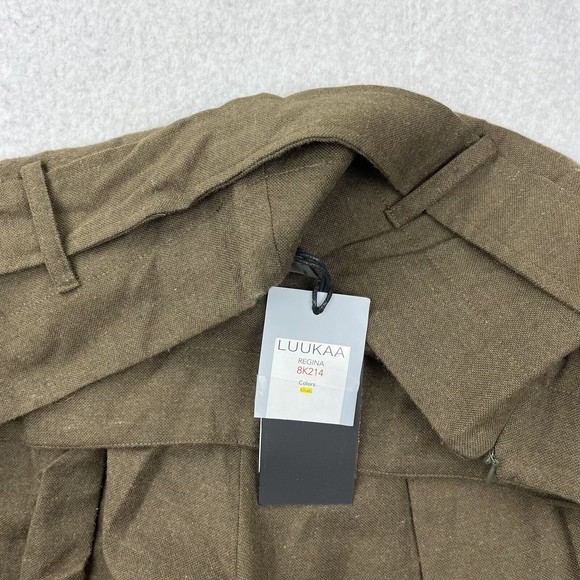 LUUKAA Womens Cropped Wide Leg Pants Culottes Wool Blend  Size 10 NWT Brown - Picture 3 of 9